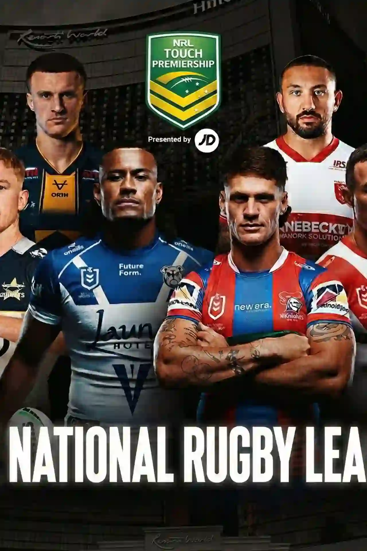 National Rugby League NRL poster featuring top rugby players, highlighting live Australian sports streaming on our premium IPTV service.
